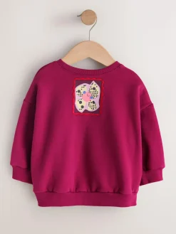 Outlet Next Burgundy Red Zebra Crew Neck Sweatshirt (3mths-7yrs)
