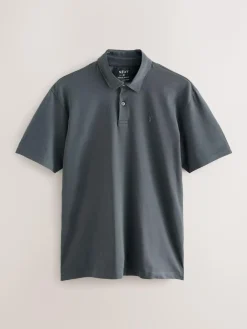 Next Burgundy Red/Charcoal Grey/Ecru Cream Regular Fit Short Sleeve Jersey Polo Shirts 3 Pack^ Tops & T-Shirts