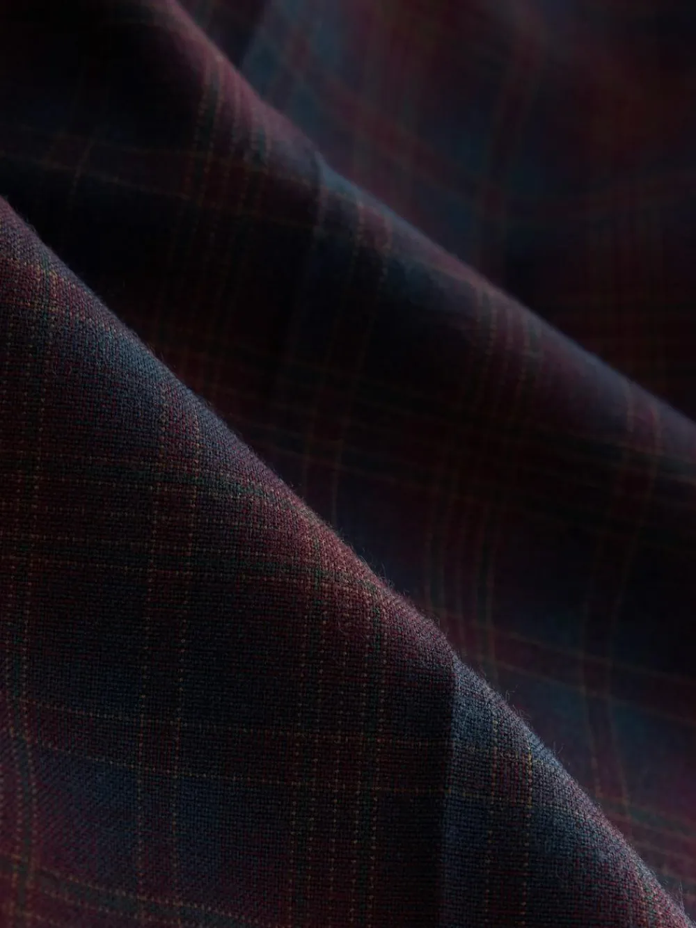 Hot Next Burgundy Red/Navy Blue Check Check Wide Leg Tailored Trousers