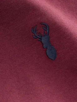 Next Burgundy Red/White Short Sleeve Stag Embroidered T-Shirts 4 Pack (3-16yrs)^BOY Tops|T-Shirts