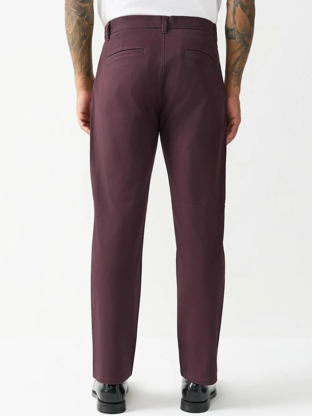 Sale Next Burgundy Straight Fit Stretch Chinos Trousers
