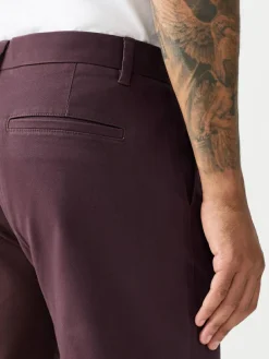 Sale Next Burgundy Straight Fit Stretch Chinos Trousers