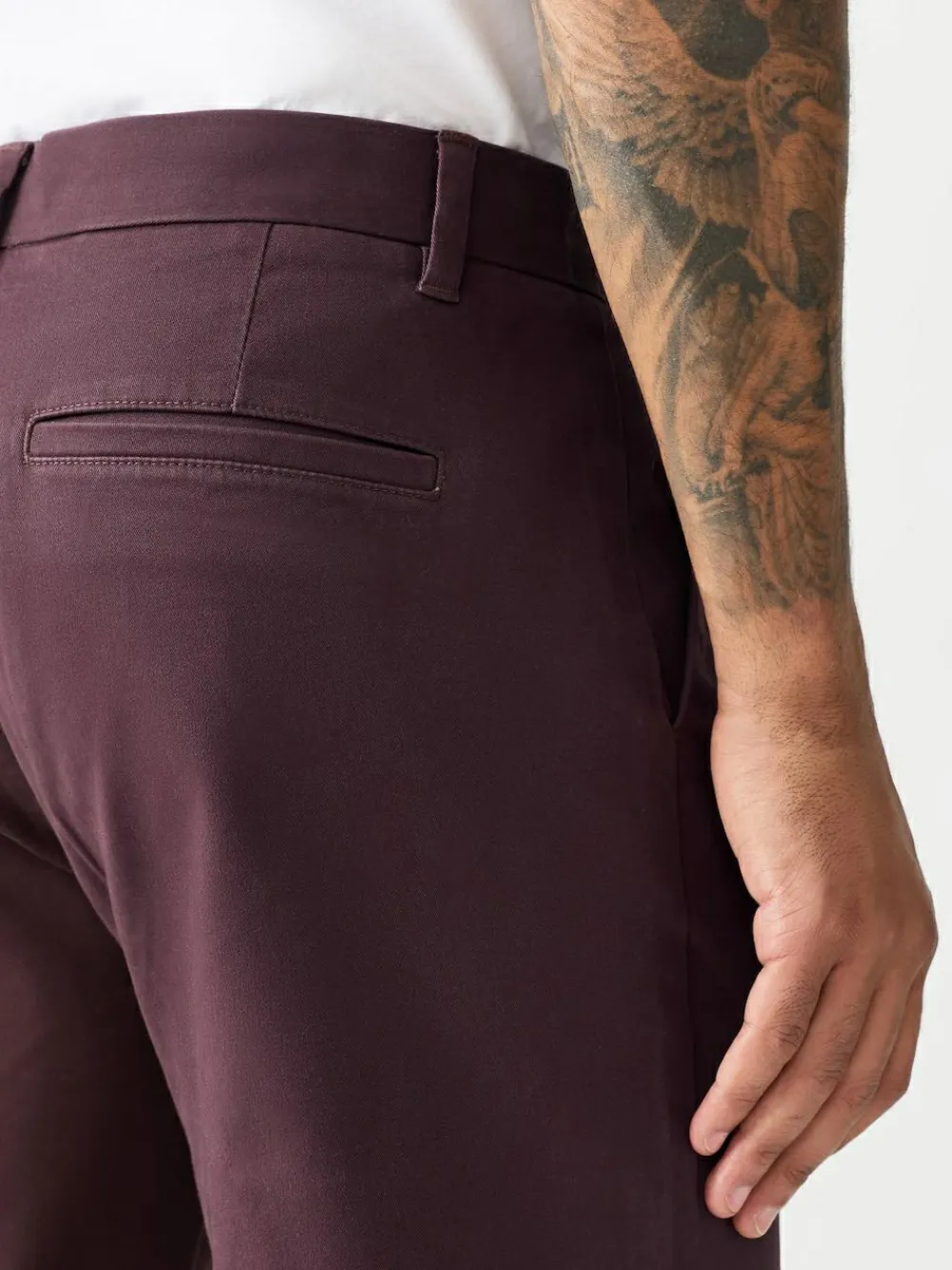 Sale Next Burgundy Straight Fit Stretch Chinos Trousers
