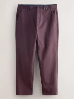 Sale Next Burgundy Straight Fit Stretch Chinos Trousers