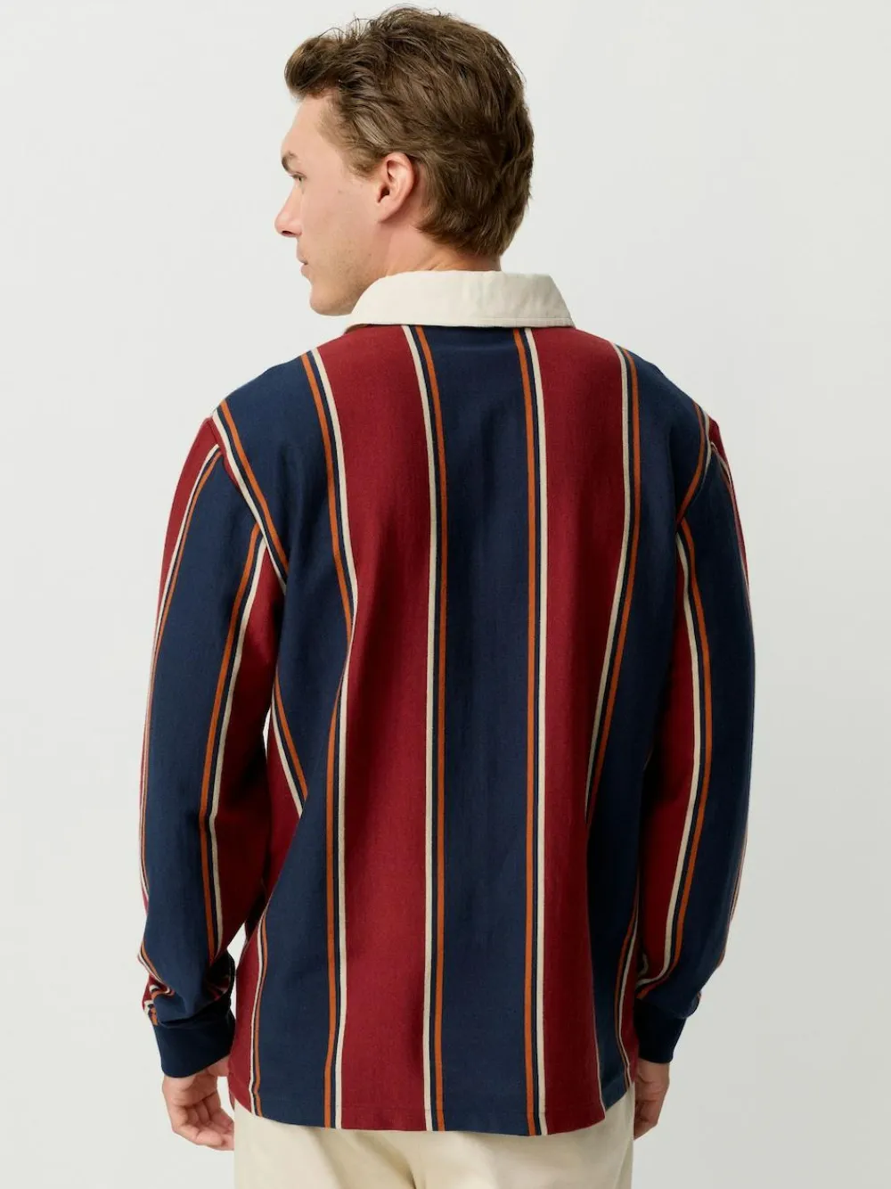 Next Burgundy/Navy Blue Stripe Rugby Shirt^ Tops & T-Shirts