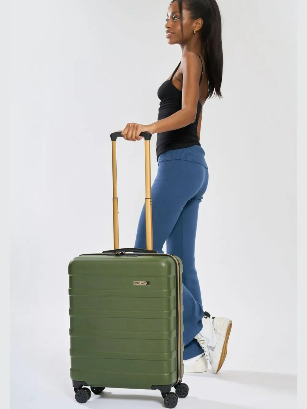 Sale Cabin Max Light Green Anode 40L ABS Cabin Carry On Hand 55x40x20cm Luggage