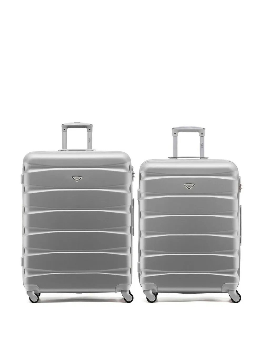 CABIN PRO Silver Set of 2 Medium & Large Check-In Hold Luggage Hardcase Travel Suitcases^Women Luggage
