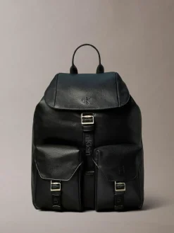Clearance Calvin Klein Black Cargo Top Flap Backpack