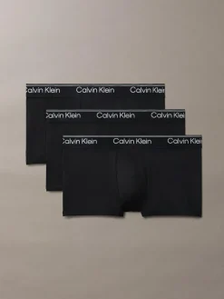 Calvin Klein Black Low Rise Microfibre Stretch Trunks 3 Pack^ Underwear|Underwear