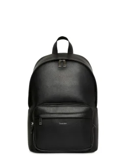 Hot Calvin Klein Black Micro Pebble Round Backpack
