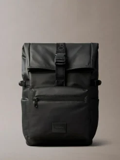 Calvin Klein Black Puffer Utility Roll Top Backpack
