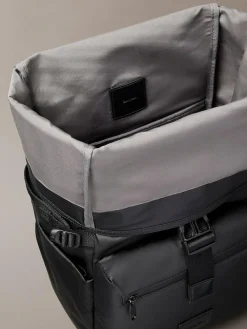 Calvin Klein Black Puffer Utility Roll Top Backpack