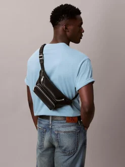 Outlet Calvin Klein Black Webbing Strap Waistbag