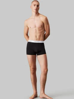 Sale Calvin Klein Icon Cotton Stretch Boxer Trunks 3 Pack Black/Blue Tonal
