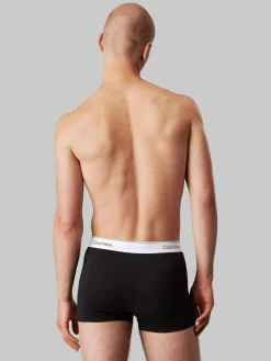 Sale Calvin Klein Icon Cotton Stretch Boxer Trunks 3 Pack Black/Blue Tonal