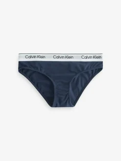 Calvin Klein White 3 Pack Girls Bikini Briefs Icon Cotton Stretch^ Underwear