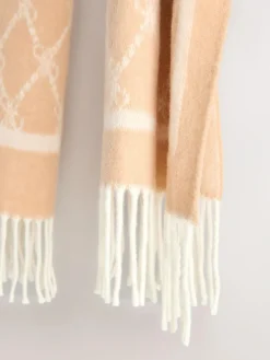 Next Premium Made in Italy Jacquard Monogram 100% Wool Midweight Scarf^Women Hats, Gloves & Scarves|Hats, Gloves & Scarves