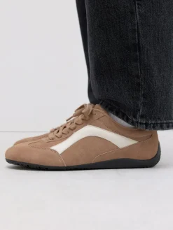 Sale Next Forever Comfort® Leather Slimsole Lace-Up Trainers Camel Suede