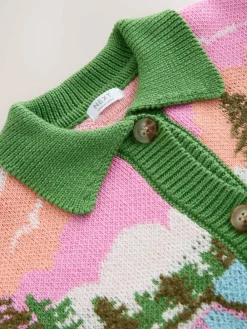 Next Camper Van Campervan Scene Collared Cardigan (3-16yrs)^ Knitwear & Sweaters|Knitwear