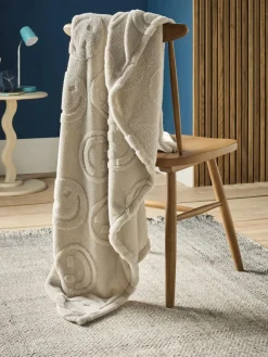 Clearance Next Carved Happy Faces Fleece Throw