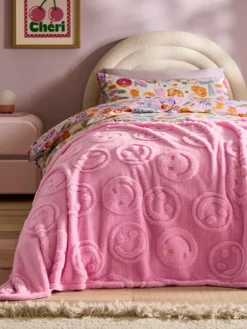 Next Carved Happy Faces Fleece Throw^ Cushions & Throws