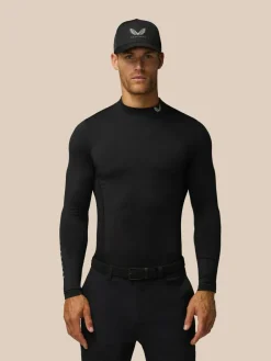 Clearance Castore Black Club Thermal Mock Neck Golf Base Layer