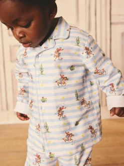 Best Next Cath Kidson Blue/White Cowboy Single Button Through Pyjamas