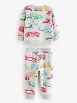 Next Cath Kidson Red/Ecru White Cars Single Cosy Fleece Pyjamas^BOY Nightwear