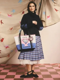 Sale Cath Kidston Bear Clip On Purse Black Folding Star Ditsy