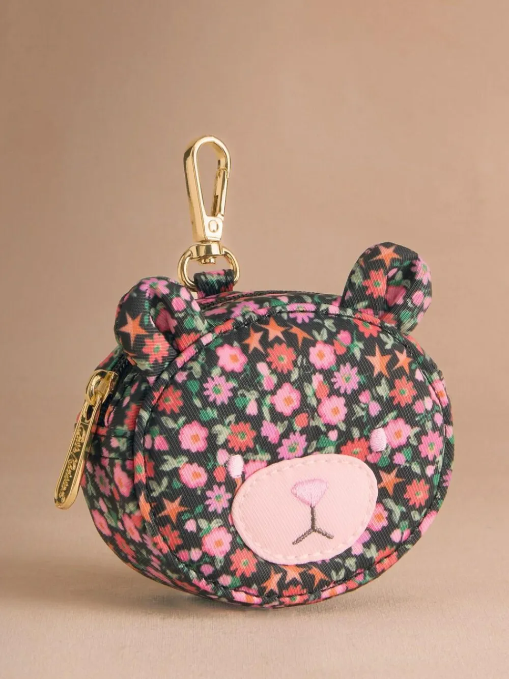 Sale Cath Kidston Bear Clip On Purse Black Folding Star Ditsy