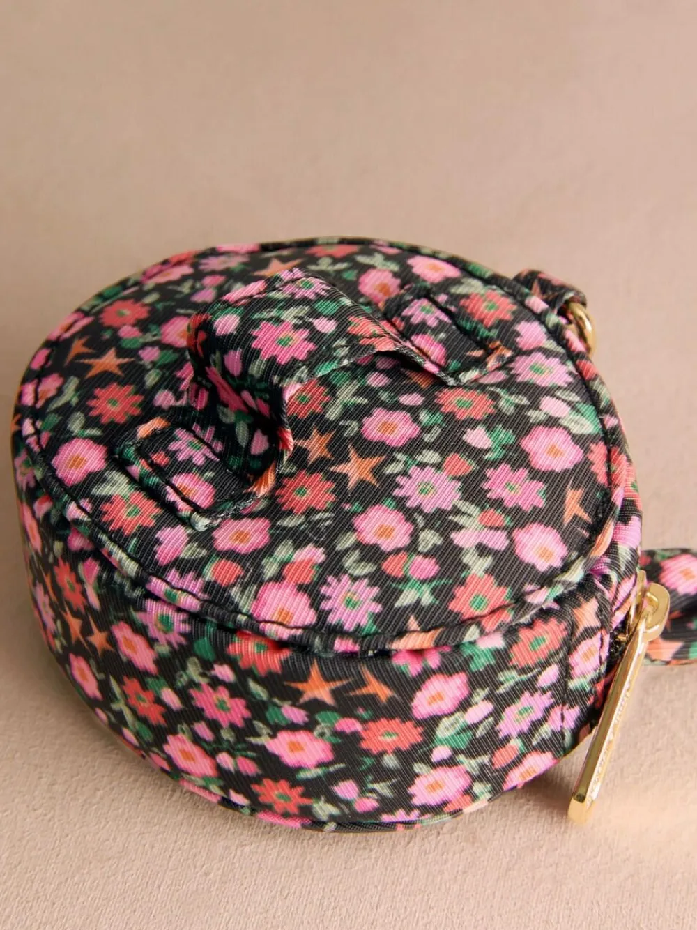 Sale Cath Kidston Bear Clip On Purse Black Folding Star Ditsy