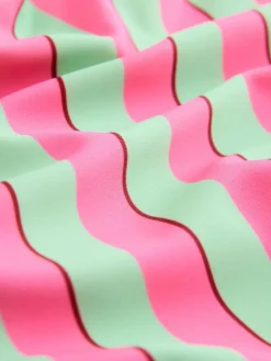 Outlet Cath Kidston Frill Swimsuit (3mths-7yrs) Pink/Green Stripe Panda