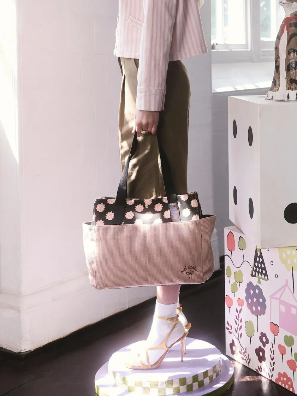 Hot Cath Kidston Posey Spot Boxy Cord Tote Bag