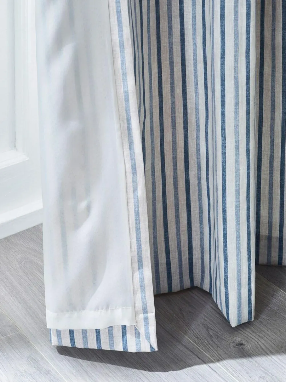Catherine Lansfield Logan Stripe Lined Eyelet Curtains^ Curtains & Blinds