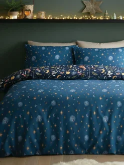 Clearance Catherine Lansfield Enchanted Twilight Animals Duvet Cover and Pillowcase Set Blue