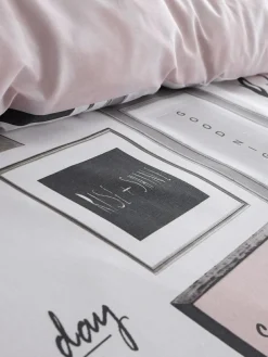 Clearance Catherine Lansfield Blush Pink Sleep Dreams Duvet Cover And Pillowcase Set