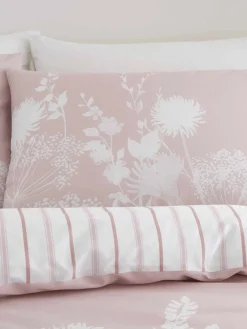 Catherine Lansfield Blush Pink Meadowsweet Floral Reversible Duvet Cover Set