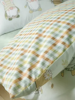 Catherine Lansfield Green Spring Gonks Reversible Duvet Cover Set^ Branded Bedlinen