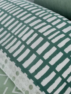 Discount Catherine Lansfield Green Larsson Geo Duvet Cover and Pillowcase Set