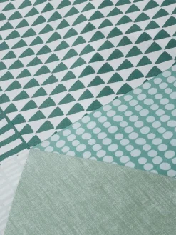 Discount Catherine Lansfield Green Larsson Geo Duvet Cover and Pillowcase Set