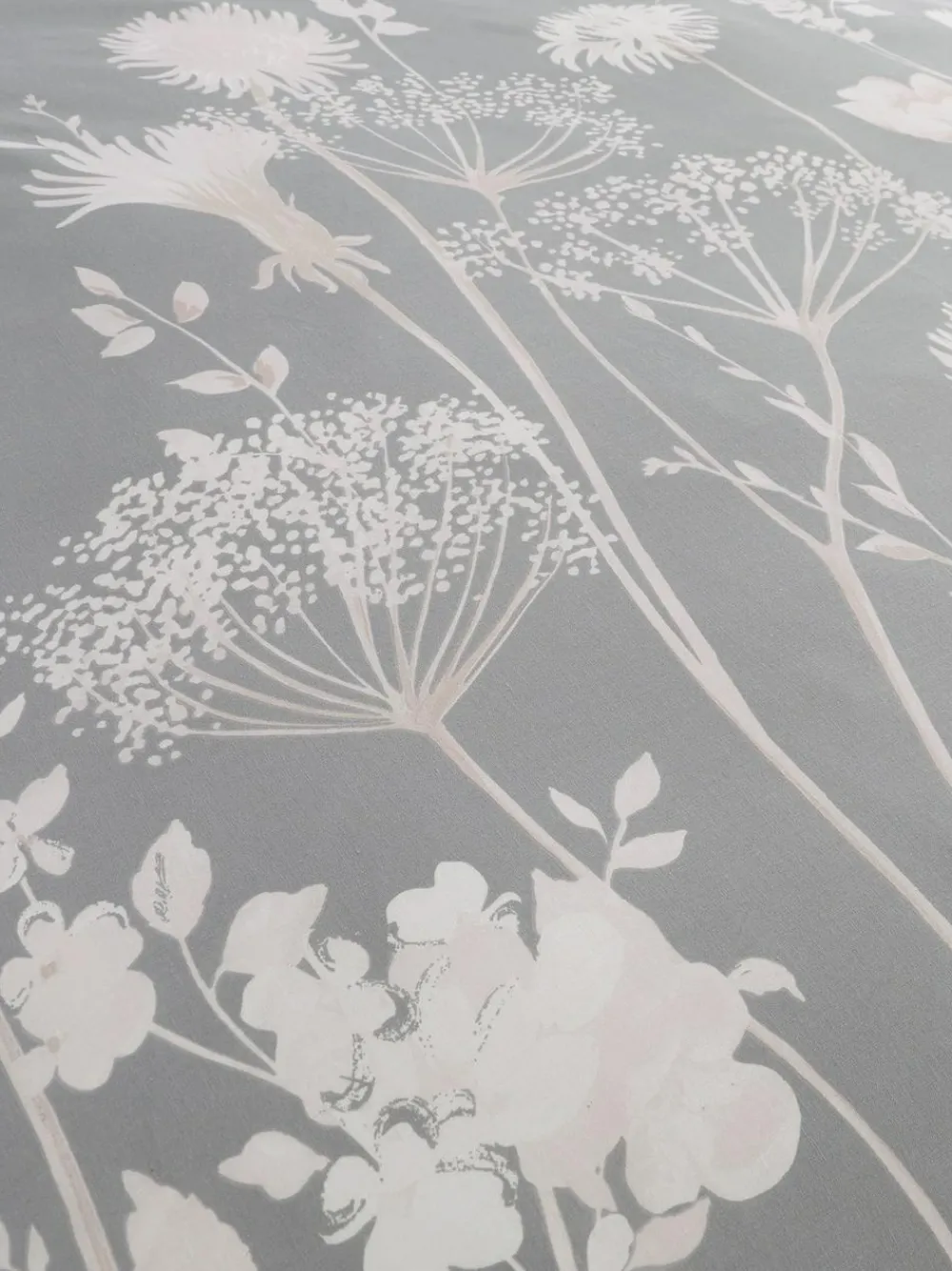 Best Catherine Lansfield Grey Meadowsweet Floral Reversible Duvet Cover Set