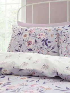 Best Catherine Lansfield Isadora Floral Reversible Duvet Cover Set Lilac
