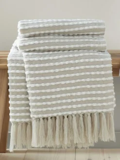 Best Catherine Lansfield Stab Stitch Throw Natural