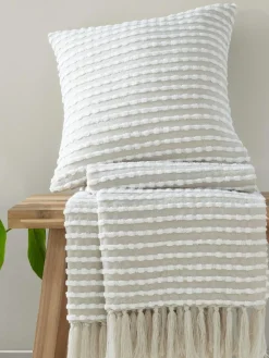 Best Catherine Lansfield Stab Stitch Throw Natural