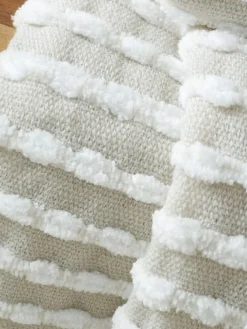 Best Catherine Lansfield Stab Stitch Throw Natural