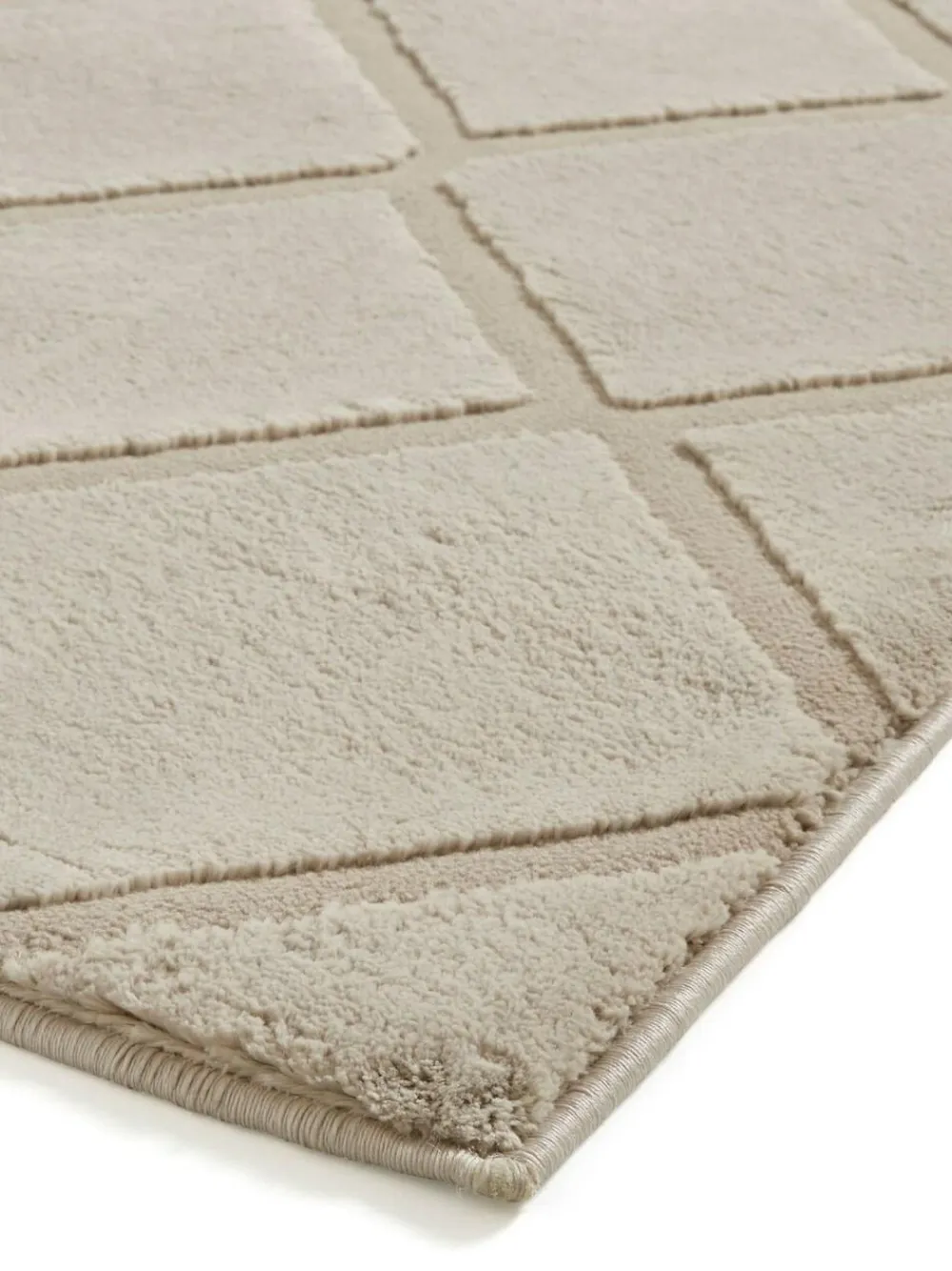 Outlet Catherine Lansfield Natural Cosy Diamond Washable Rug