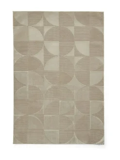 Clearance Catherine Lansfield Natural Retro Circles Washable Rug