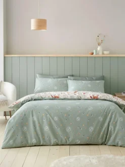 Clearance Catherine Lansfield Enchanted Twilight Animals Duvet Cover and Pillowcase Set Natural