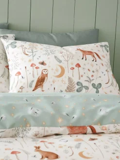 Clearance Catherine Lansfield Enchanted Twilight Animals Duvet Cover and Pillowcase Set Natural