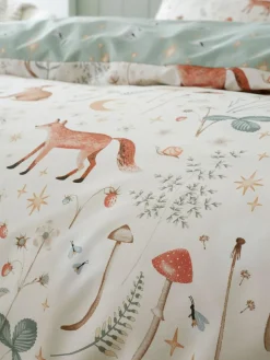 Clearance Catherine Lansfield Enchanted Twilight Animals Duvet Cover and Pillowcase Set Natural